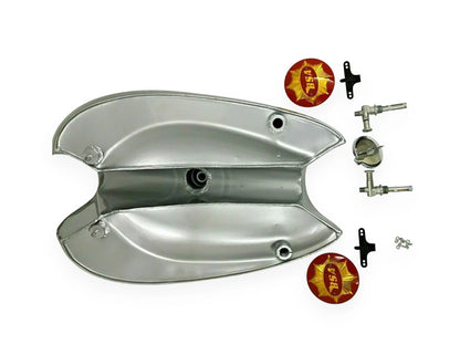 Chrome Fuel Tank for BSA Goldstar (4 Gal) + Cap + Badges + Breather Pipe Tap
