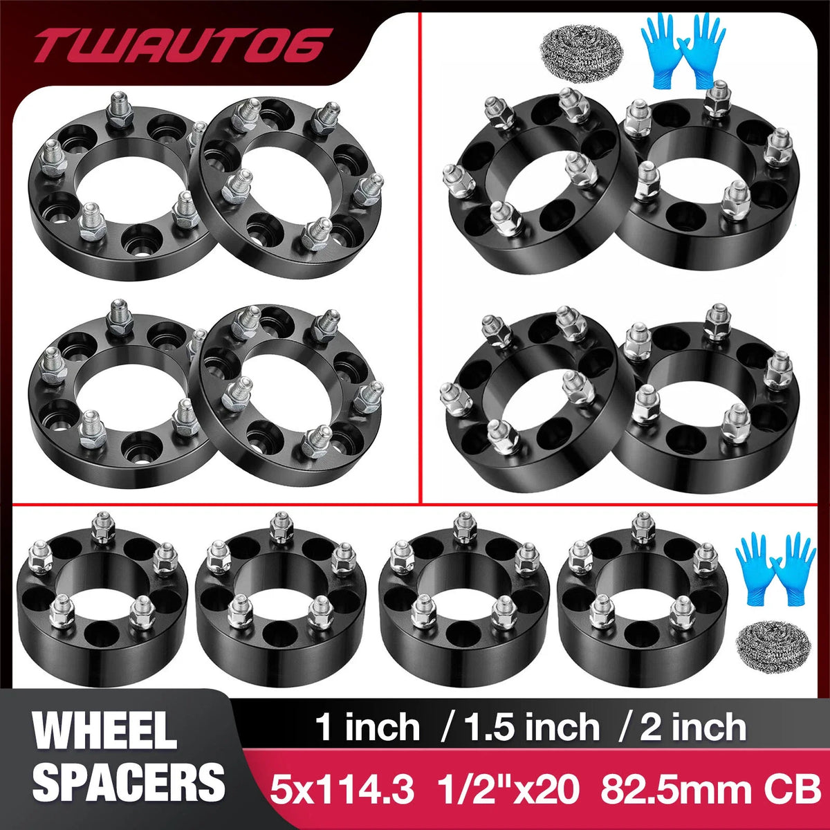 1-Inch 5x4.5 5x114.3 Wheel Spacers for Jeep Wrangler (2007–2017)