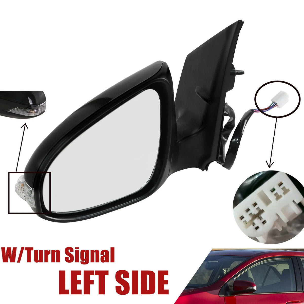 Power Heated Mirror w/Turn Signal Left for Toyota Corolla (2014–2019) 8794002F51C0
