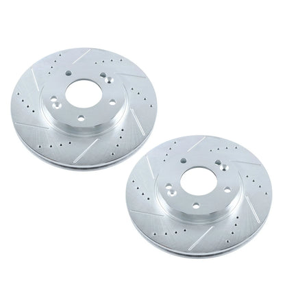 Front Drilled Brake Rotors & Ceramic Brake Pads for Hyundai Elantra Coupe (2013)