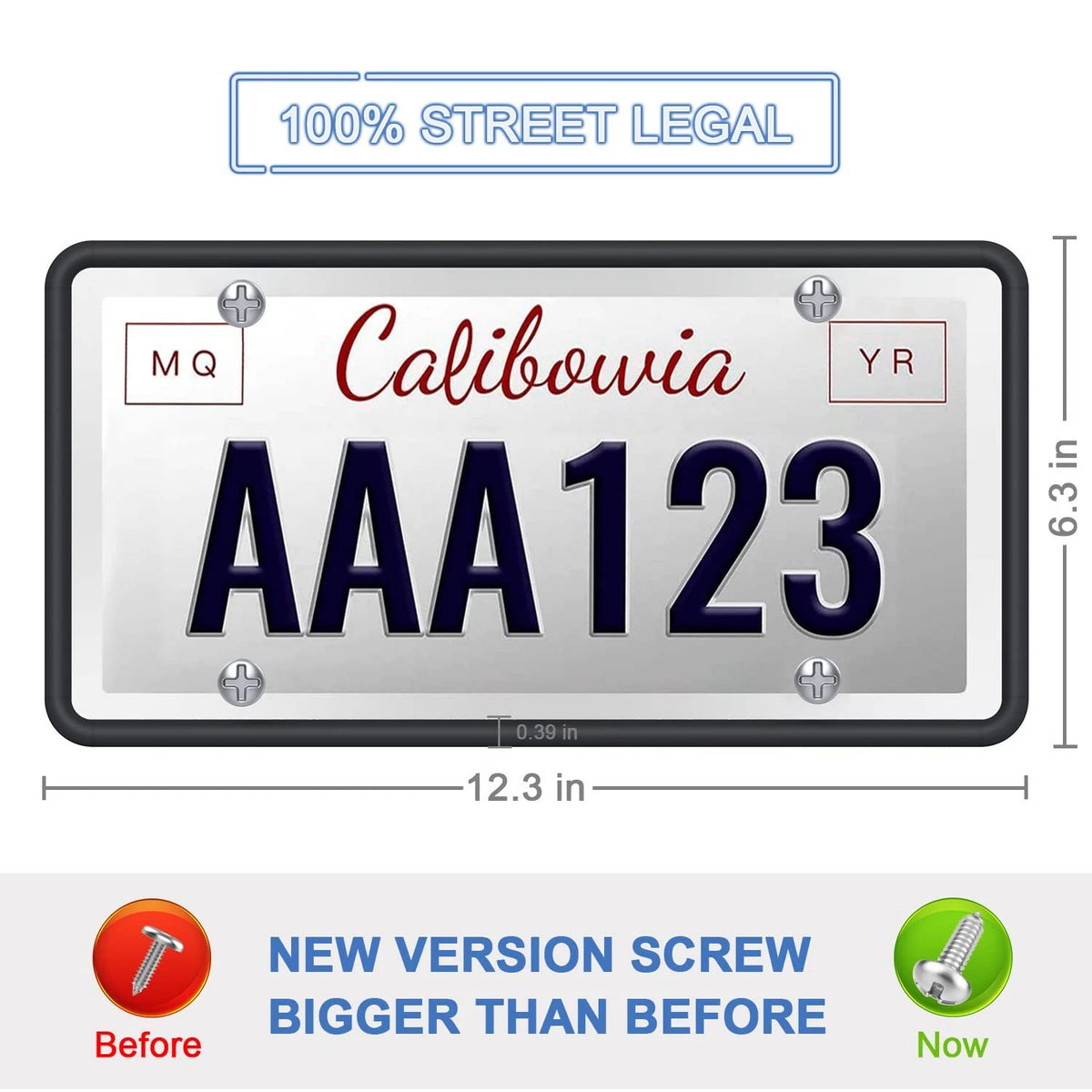 2X Silicone License Plate Frame Holder for US CA (Rust Proof, Black)