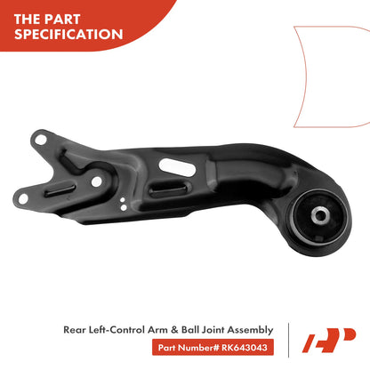 A-Premium Rear Left Control Arm w/ Bushing for Chevrolet Malibu (2004–2012) 15212417, 15292404, 22718063, RK643043