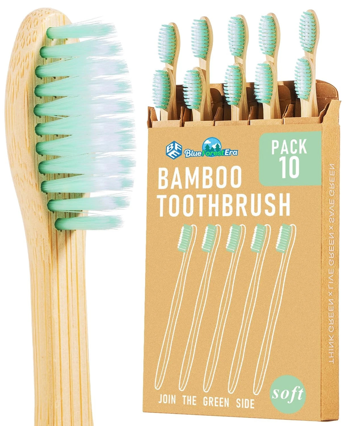 Toothbrush for BlueForest Era (Pack of 10) Green & White