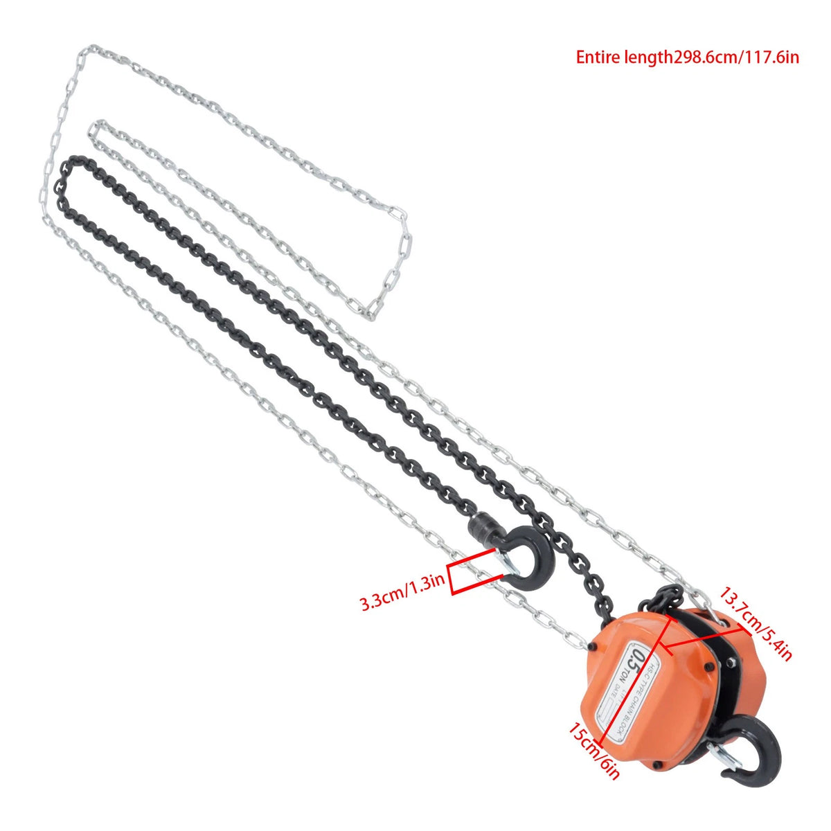 G80 Chain Hoist Block Ratchet Type 1100lb 10ft Lifter for