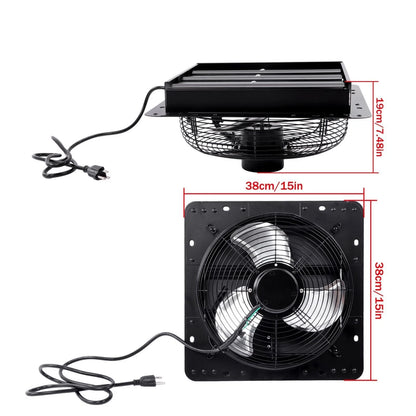 12'' Shutter Wall-Mount Attic Exhaust Fan High Speed 1600RPM (No Part Numbers)