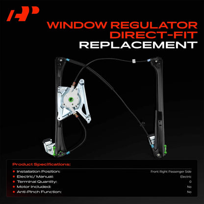 Front Passenger Side Power Window Regulator for Audi A4 (1996–2002) 8D0837462, 740-497