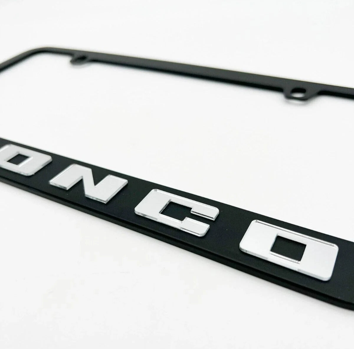 License Plate Frame Premium Stainless Black for Ford Bronco (1966–2024)