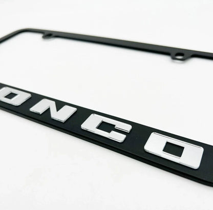 License Plate Frame Premium Stainless Black for Ford Bronco (1966–2024)