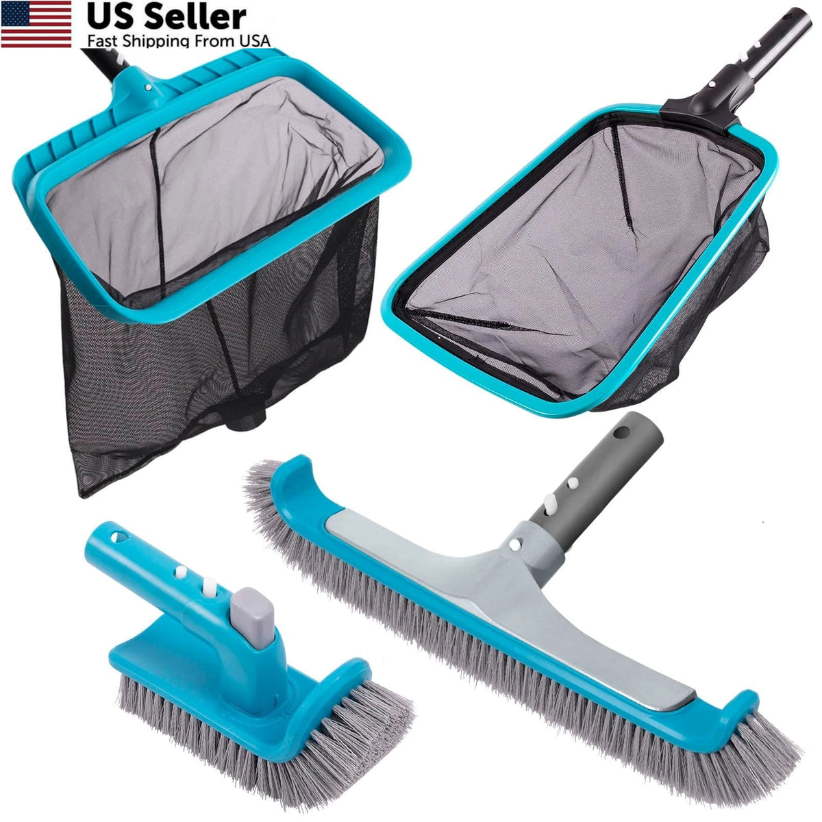 2X Brush Heads for Swimming Pool Cleaning Kit