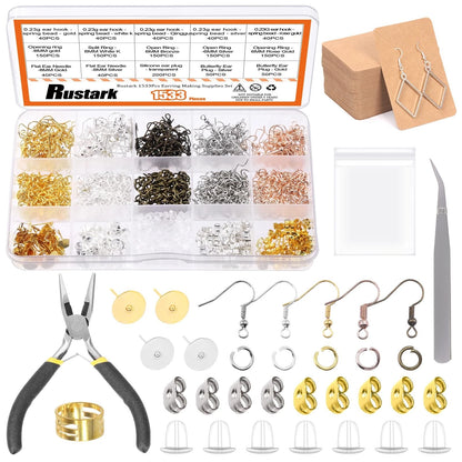 Earring Set of 1533Pcs - Hypoallergenic Gold, Silver, Bronze, Rose Gold