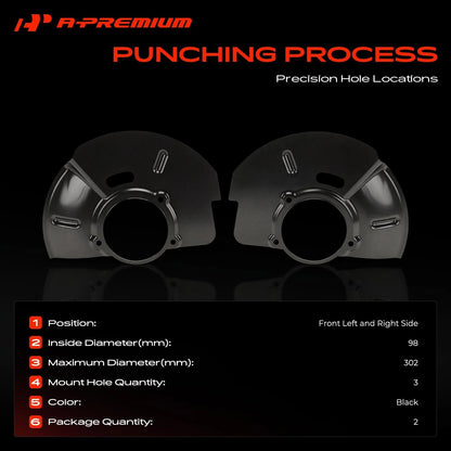 2X Brake Dust Shield for Hyundai Tucson (2009–2013) 517552S000, 51755-2S000, 51756-2S000