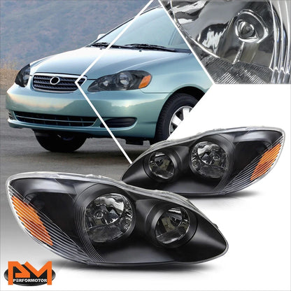 Headlight and Amber Side Corner Signal Lamps Pair for Corolla (2003–2008)