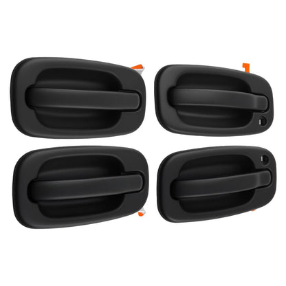 Set of 4 Black Outer Door Handles for Chevrolet Silverado 3500 (1999–2006)