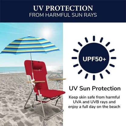 4ft Beach Chair Umbrella for Caribbean Joe - Adjustable, Bold Stripe
