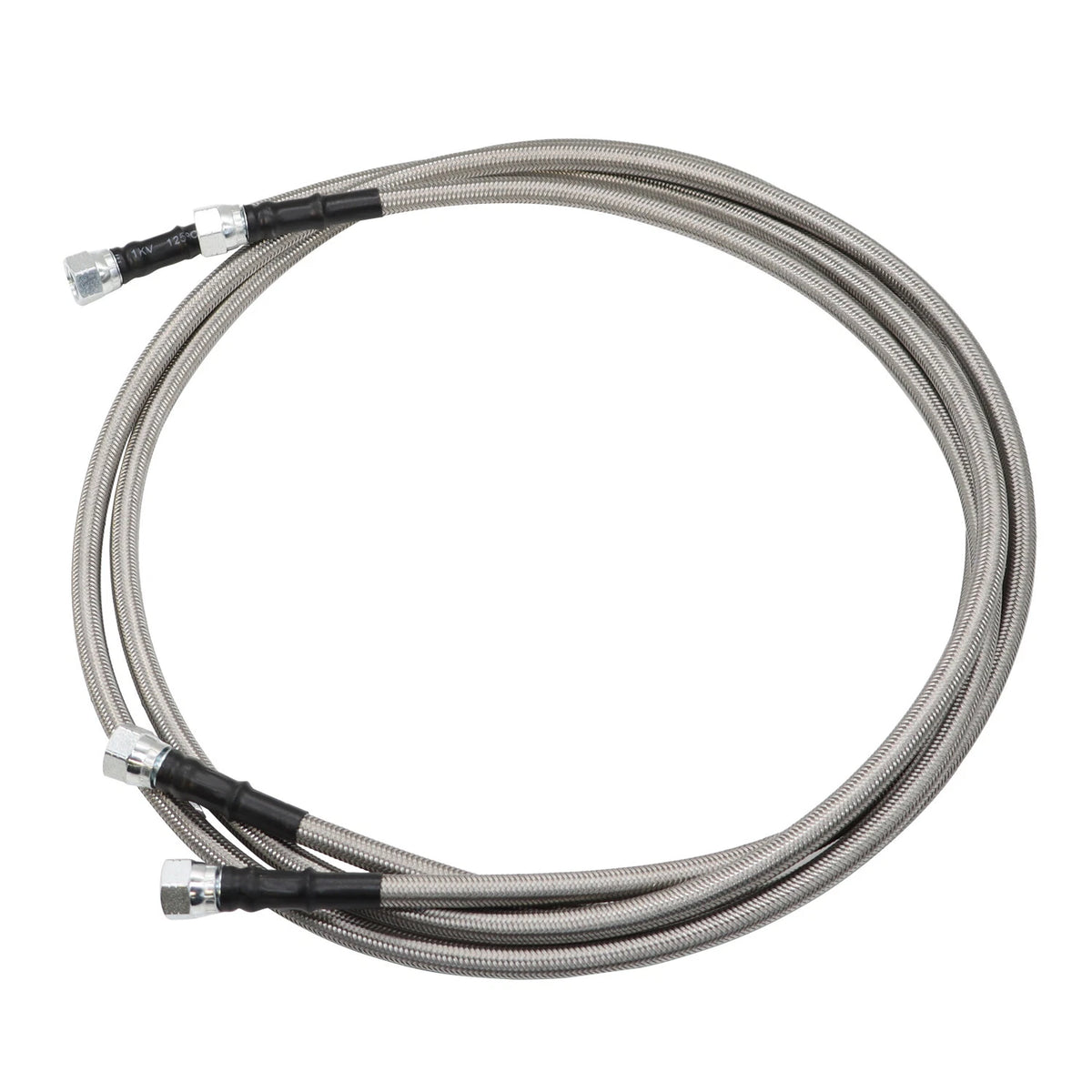 Set of 2 Braided Transmission Cooler Lines for TH350 TH400 4L60E 4L80E (1996+) OFK19-70-SS