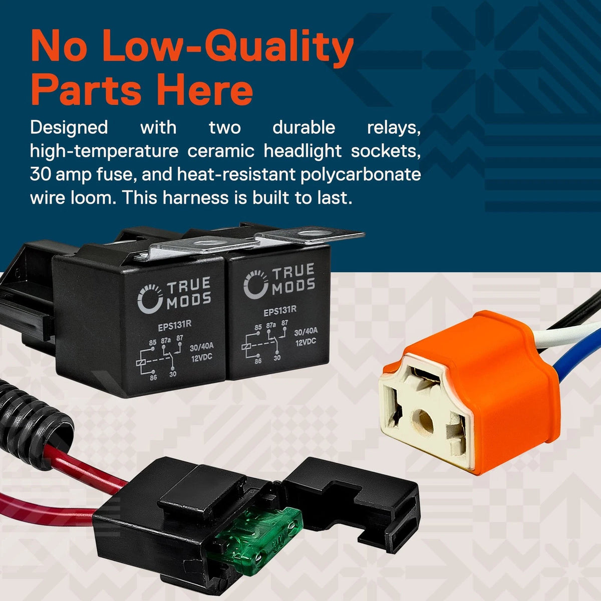 H6054 H4 LED Headlight Wiring Harness for