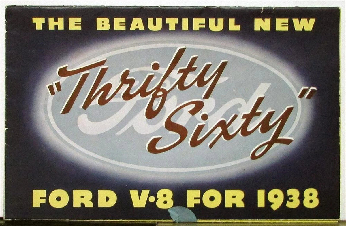 Ford 1938 V8 Thrifty 60 85 Sedan Coupe Original Sales Folder Poster