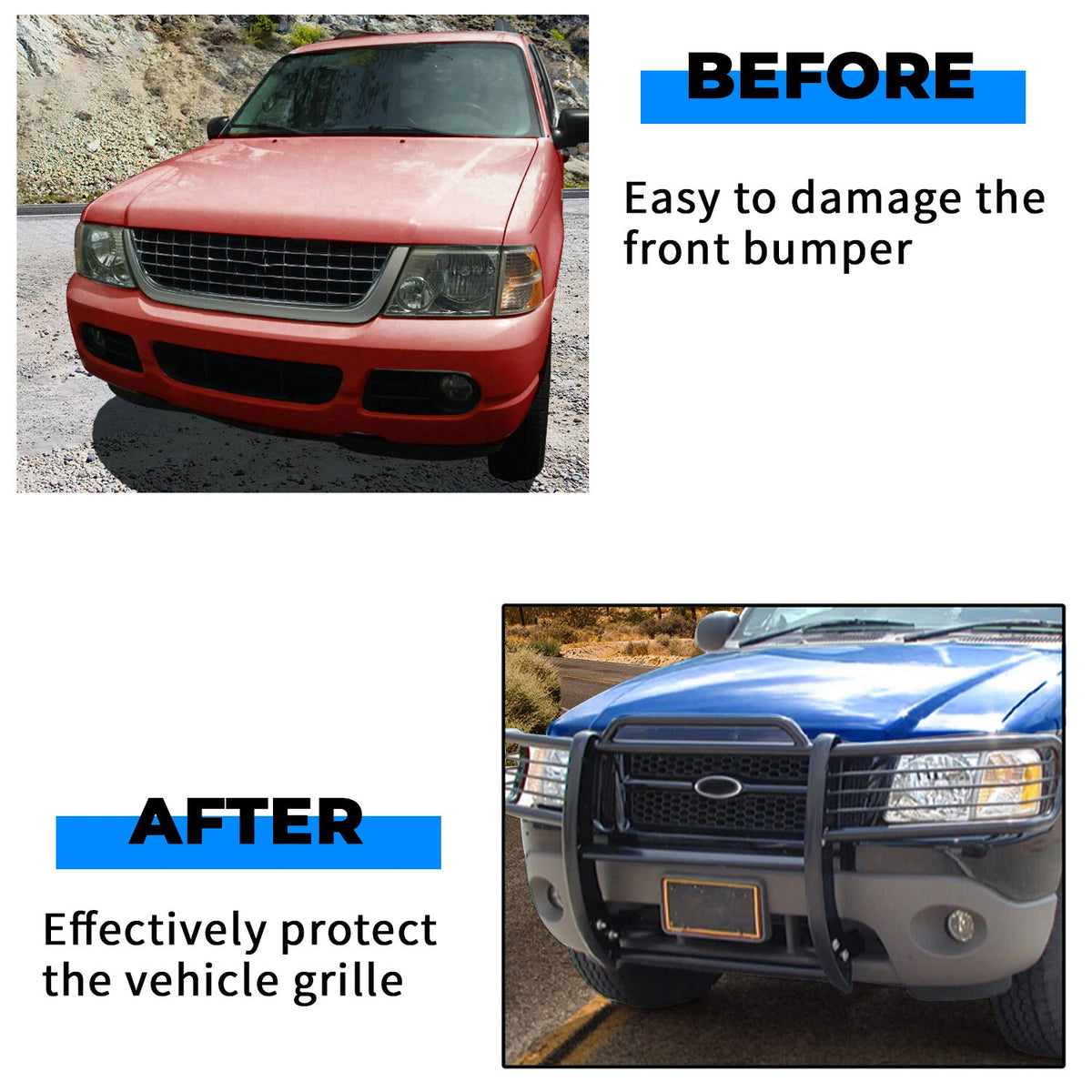 Black Brush Grille Guard for Ford Explorer (2002–2005) SMT10126