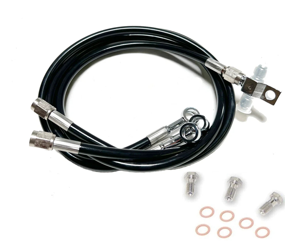 Steel Braided Front Brake Line for Yamaha YFZ450R (2009–2023) Black