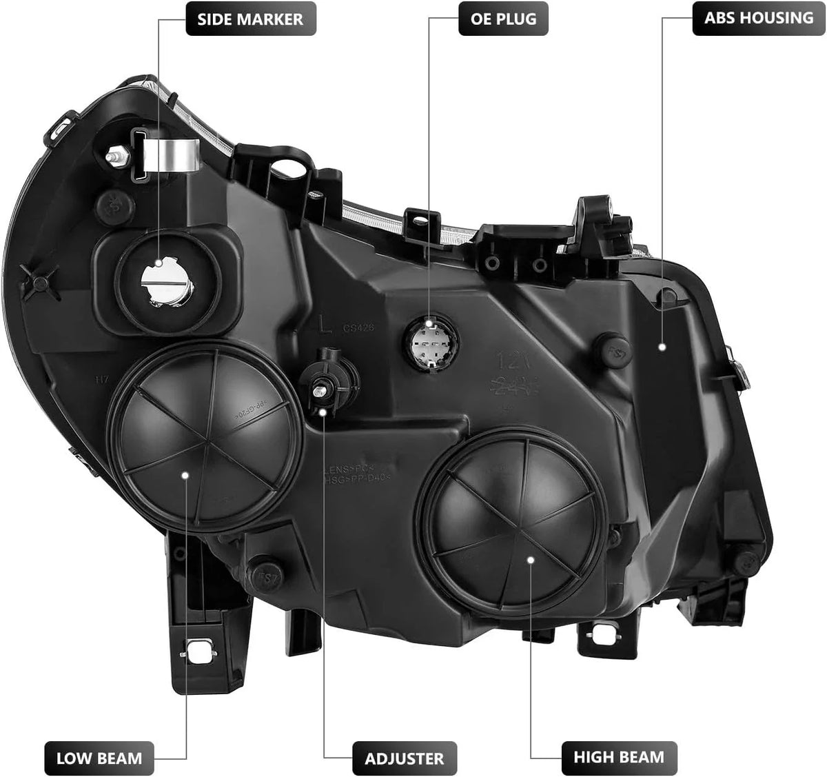 Headlights w/DRL Set of 2 for Dodge Ram ProMaster 1500/2500/3500 (2014–2022)
