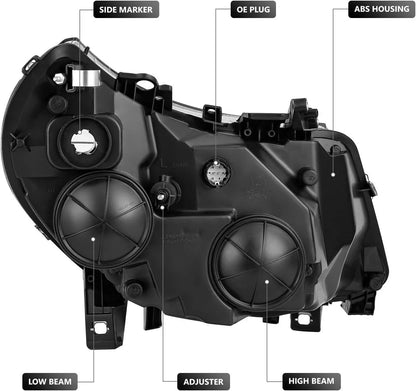 Headlights w/DRL Set of 2 for Dodge Ram ProMaster 1500/2500/3500 (2014–2022)