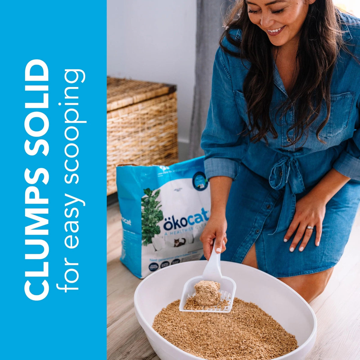 ökocat Original Wood Clumping Cat Litter, Unscented, 18.8 lbs