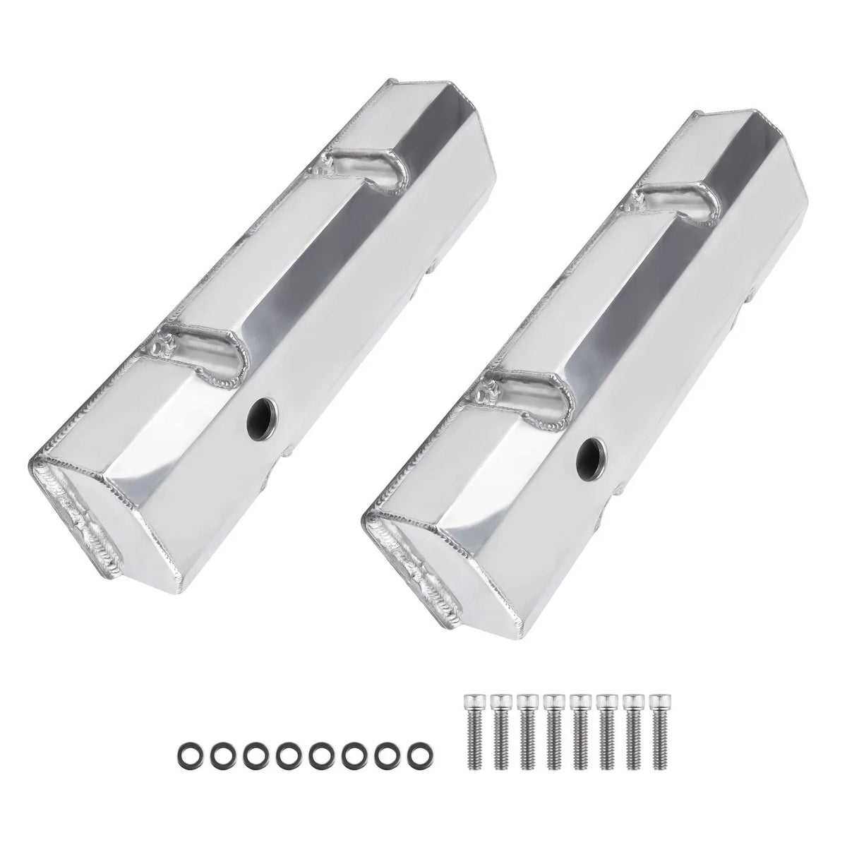 2pc Fabricated Aluminum Tall Valve Covers for Chevy Small Block 283 327 350