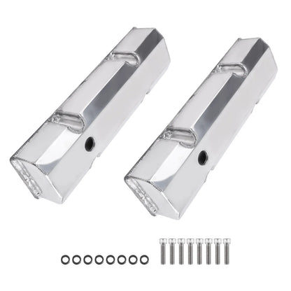 2pc Fabricated Aluminum Tall Valve Covers for Chevy Small Block 283 327 350