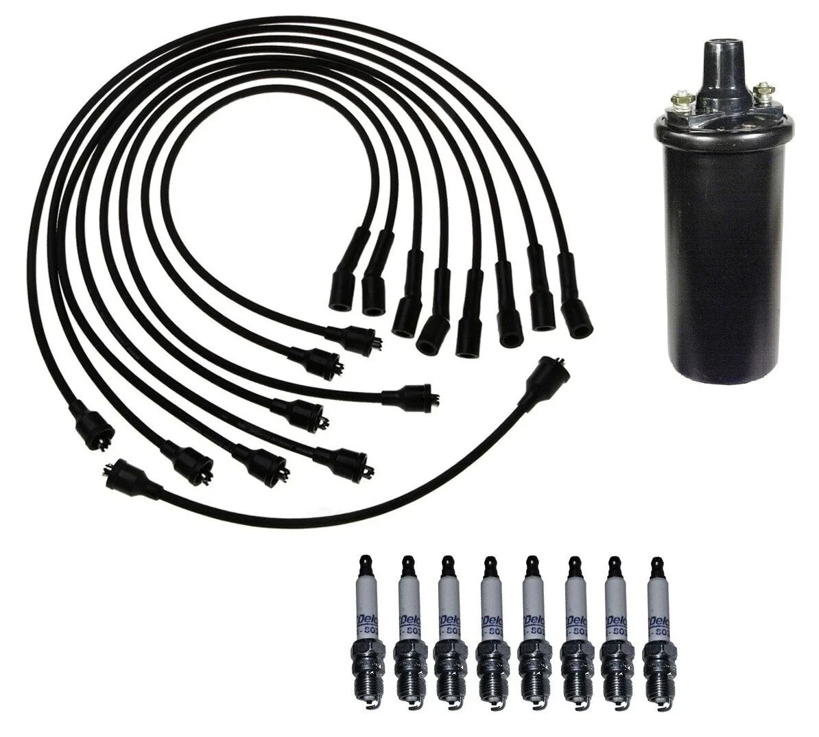 Ignition Wires & Spark Plugs Kit for Chevy Corvette 7.4L V8 (1970–1973)