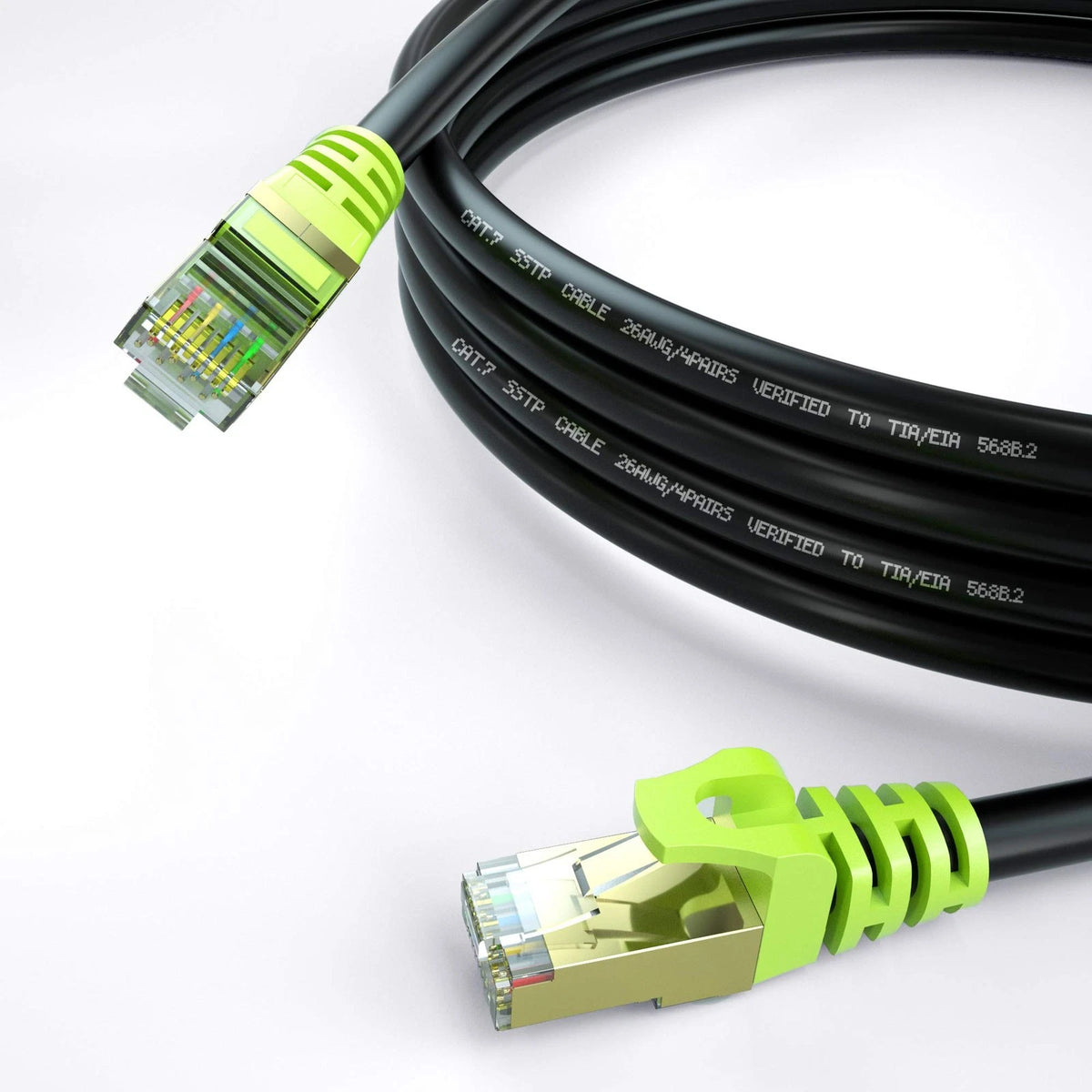 Outdoor Cat 7 Ethernet Cable 250ft, 26AWG Heavy-Duty Cat7