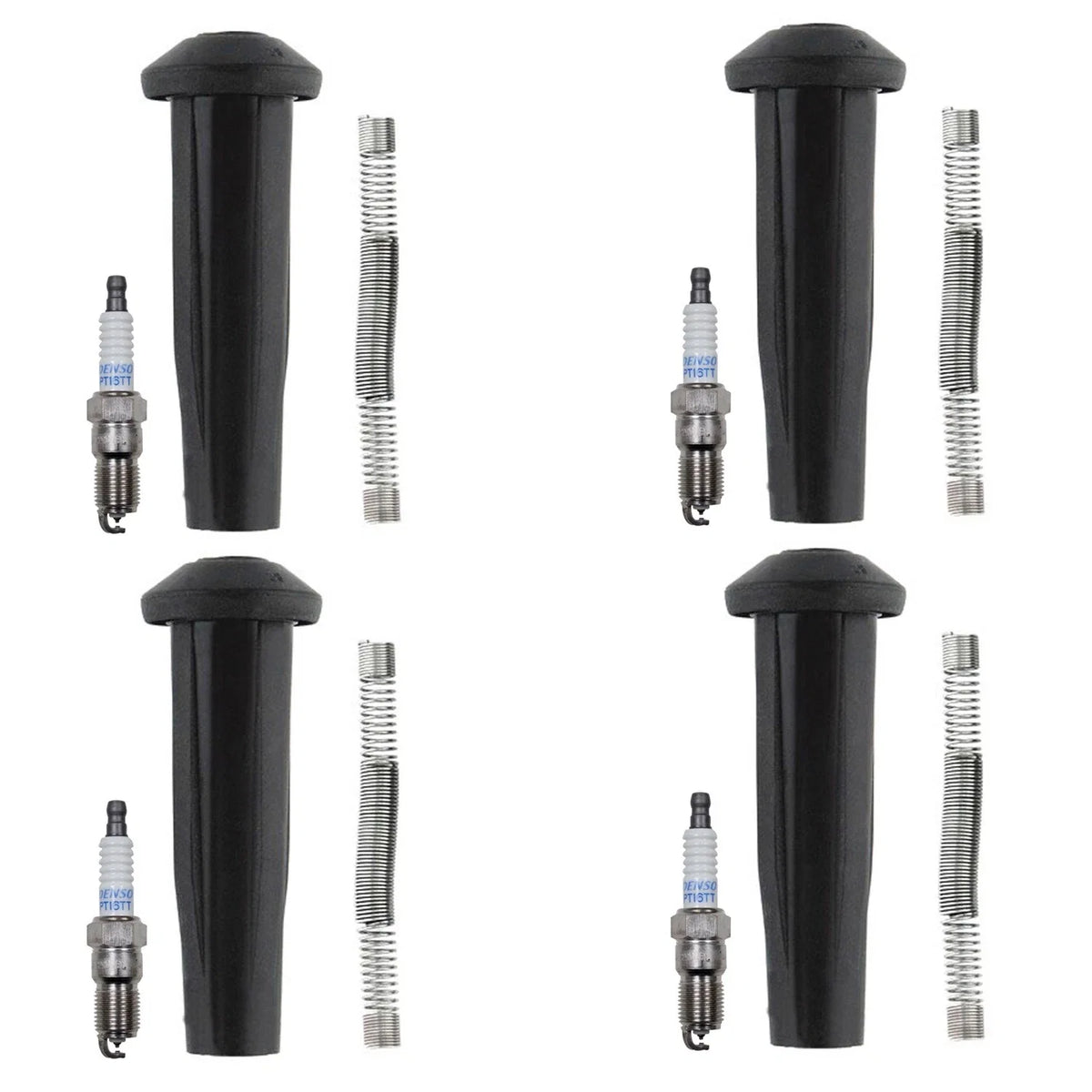 Denso 4 Platinum TT Spark Plugs & Coil Boots Kit for Escape Focus Mariner (2001–2012)