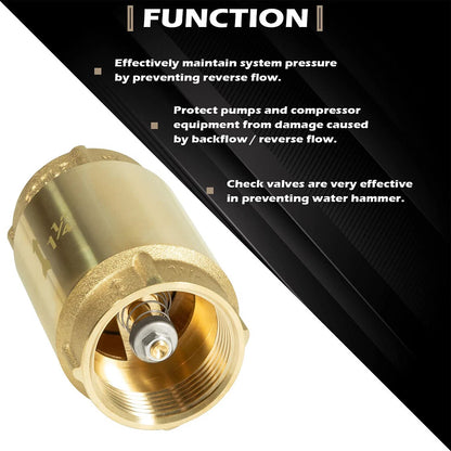 1 1/4" Brass Check Valve for Automotive Applications