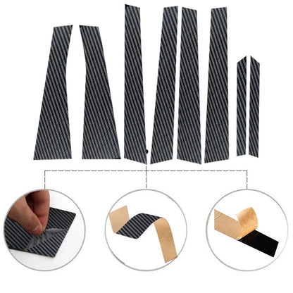 8pcs Carbon Fiber Exterior Pillar Post Stickers for Toyota Wish (2009–2017)