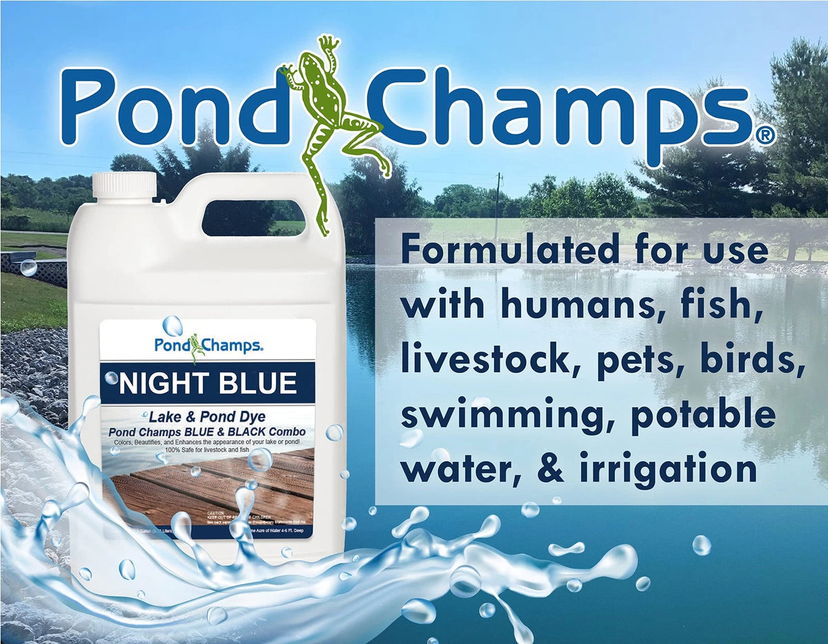 Night Blue Pond Dye 1 Gallon Water Colorant Safe for Fish & Wildlife