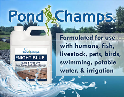 Night Blue Pond Dye 1 Gallon Water Colorant Safe for Fish & Wildlife