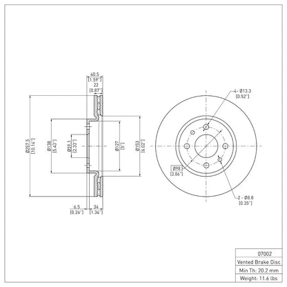 Brake Disc for (2019–2019) ERE-07002, 46401356, 46542383