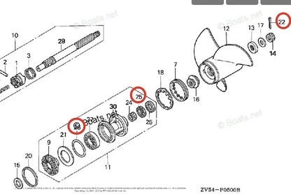 Lower Unit Seal Kit for Honda 35/40 HP 45/50 HP (91252-ZV5-003, 91351-ZV5-003)