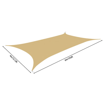 Large Rectangle Outdoor Patio Sun Shade Sail for Backyard Garden