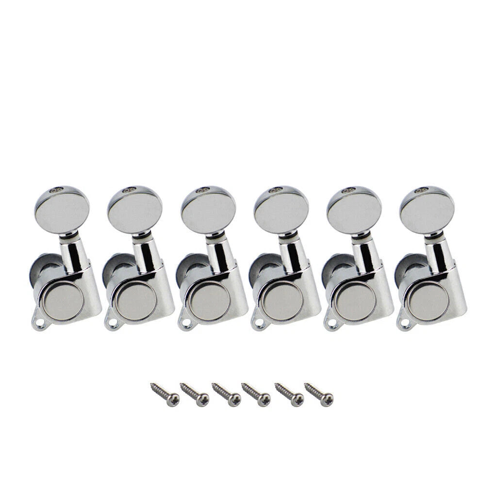 Set of 12 Guitar Tuning Pegs Machine Head Tuners Chrome Button