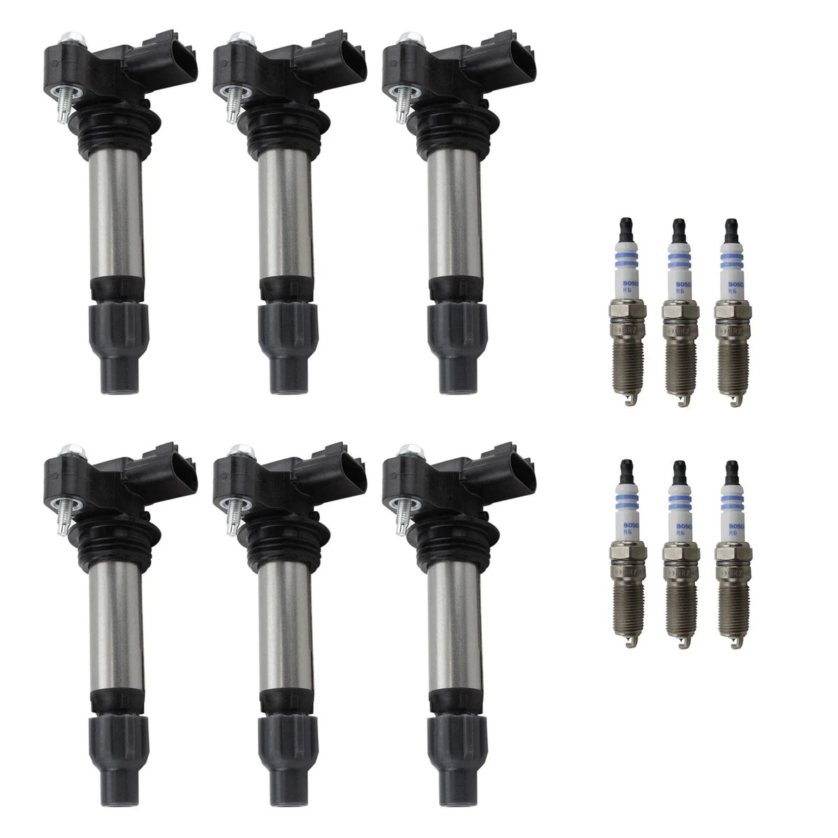 Set of 6 Ignition Coils & Spark Plugs for ATS Camaro CTS SRX V6 (2013–2019)