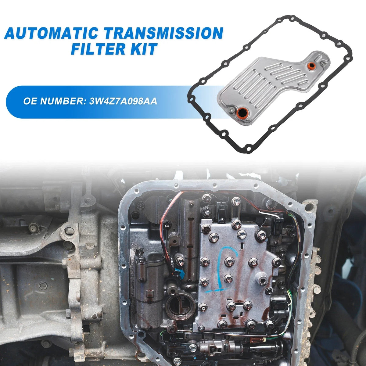 5R55N Transmission Filter Oil Pan Gasket Kit for Ford (No. 3W4Z7A098AA)