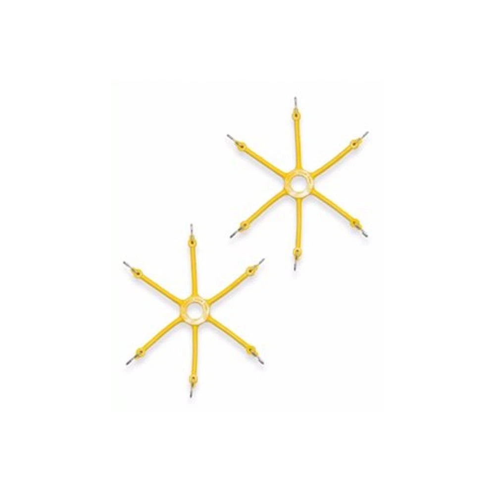 2X Tire Chain Adjuster/Tensioners for Rim Sizes 11"-16" 6-Arm Yellow Bungee