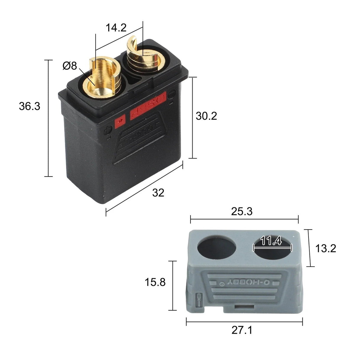 QS8P L Model Connector with Dust Cover for Battery and Energy Storage