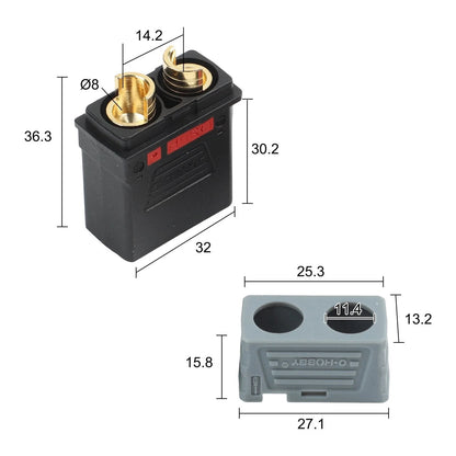 QS8P L Model Connector with Dust Cover for Battery and Energy Storage