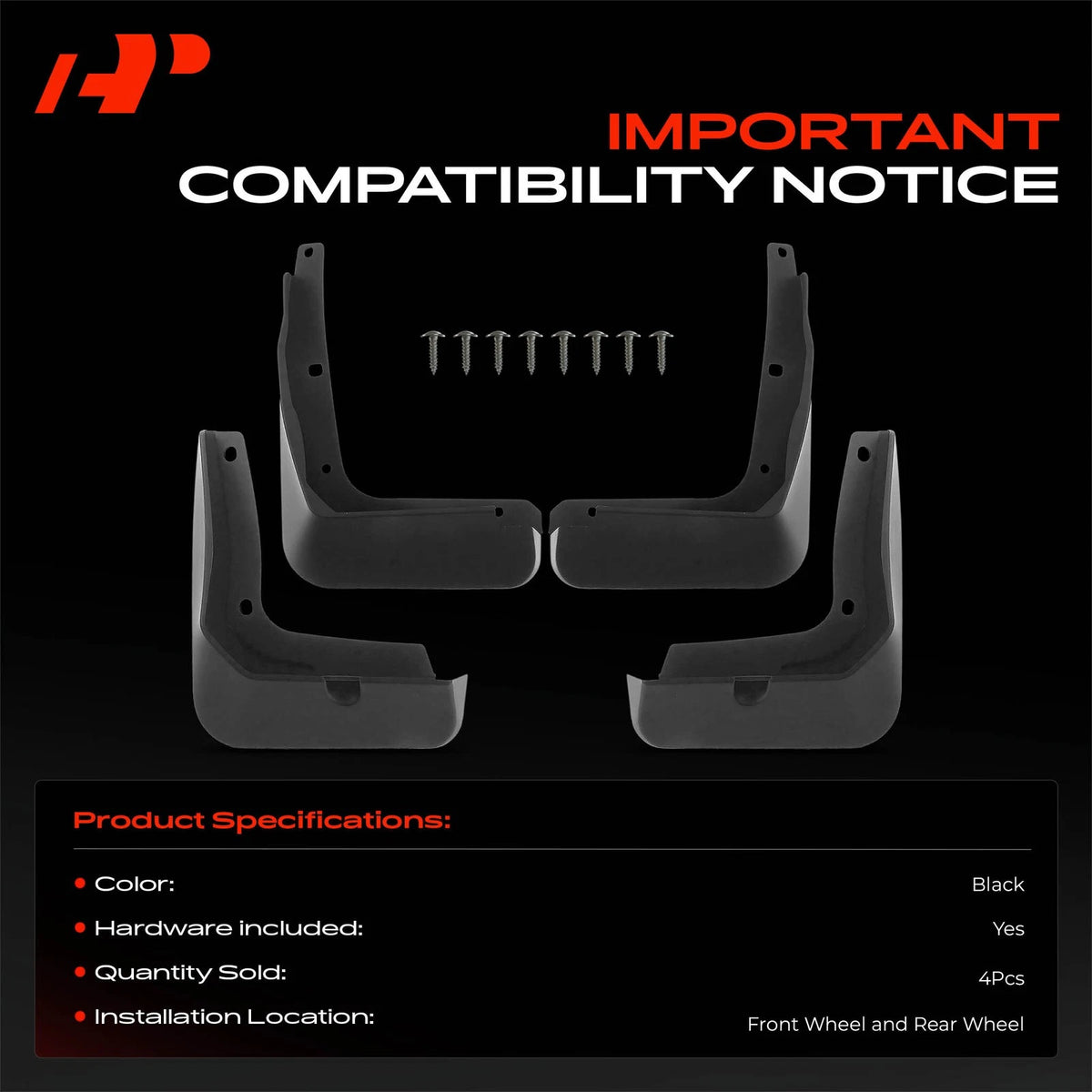 Set of 4 Splash Guards Mud Flaps for Hyundai Sonata Sedan
