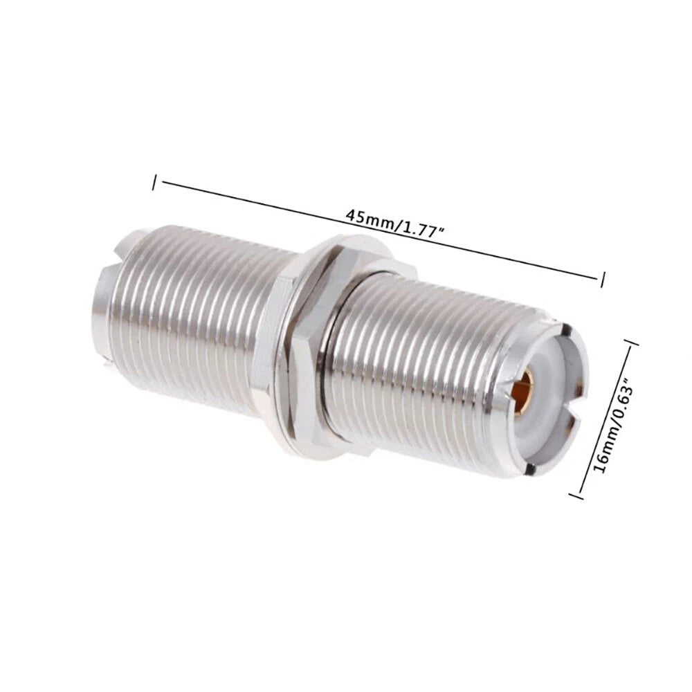 2X UHF Female to UHF SO239 Female Jack Nut Bulkhead RF Mount Adapter