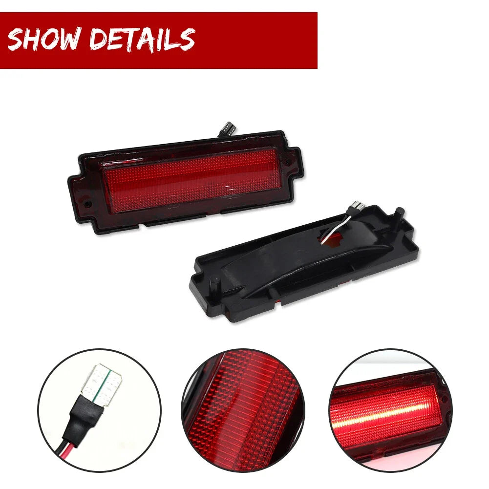 Set of 2 Red LED Rear Bumper Side Marker Lights for Chevy Monte Carlo SS (1981–1988)
