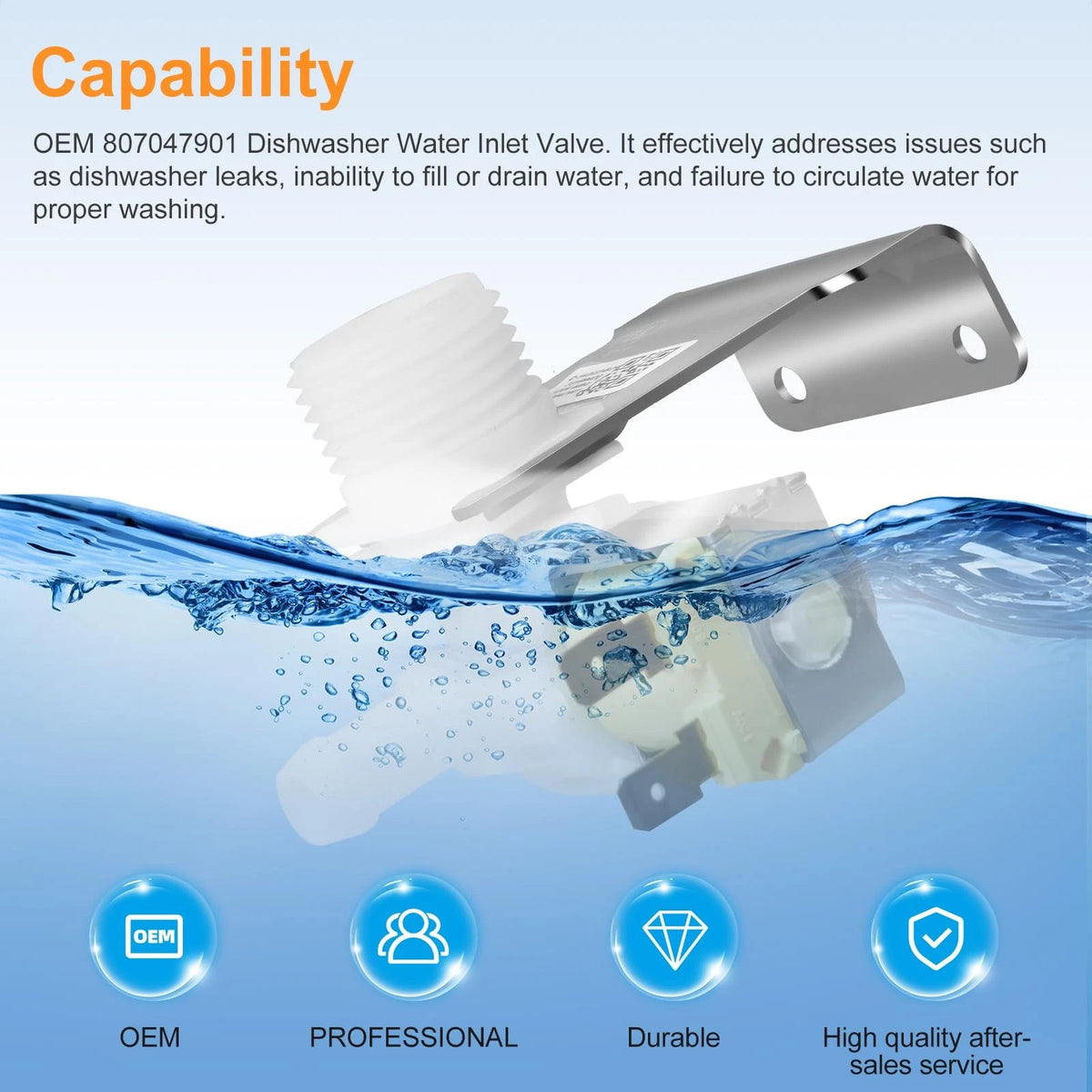 Water Inlet Valve for Dishwasher (807047901)