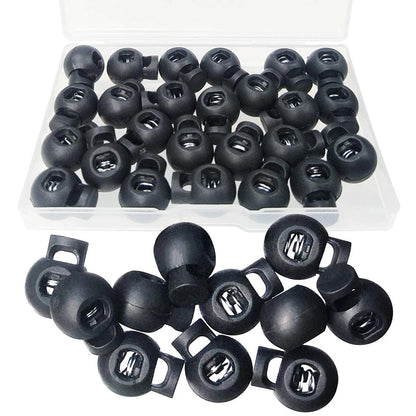 25 PCS Adjustable Ball Cord Lock Round Toggle Stopper