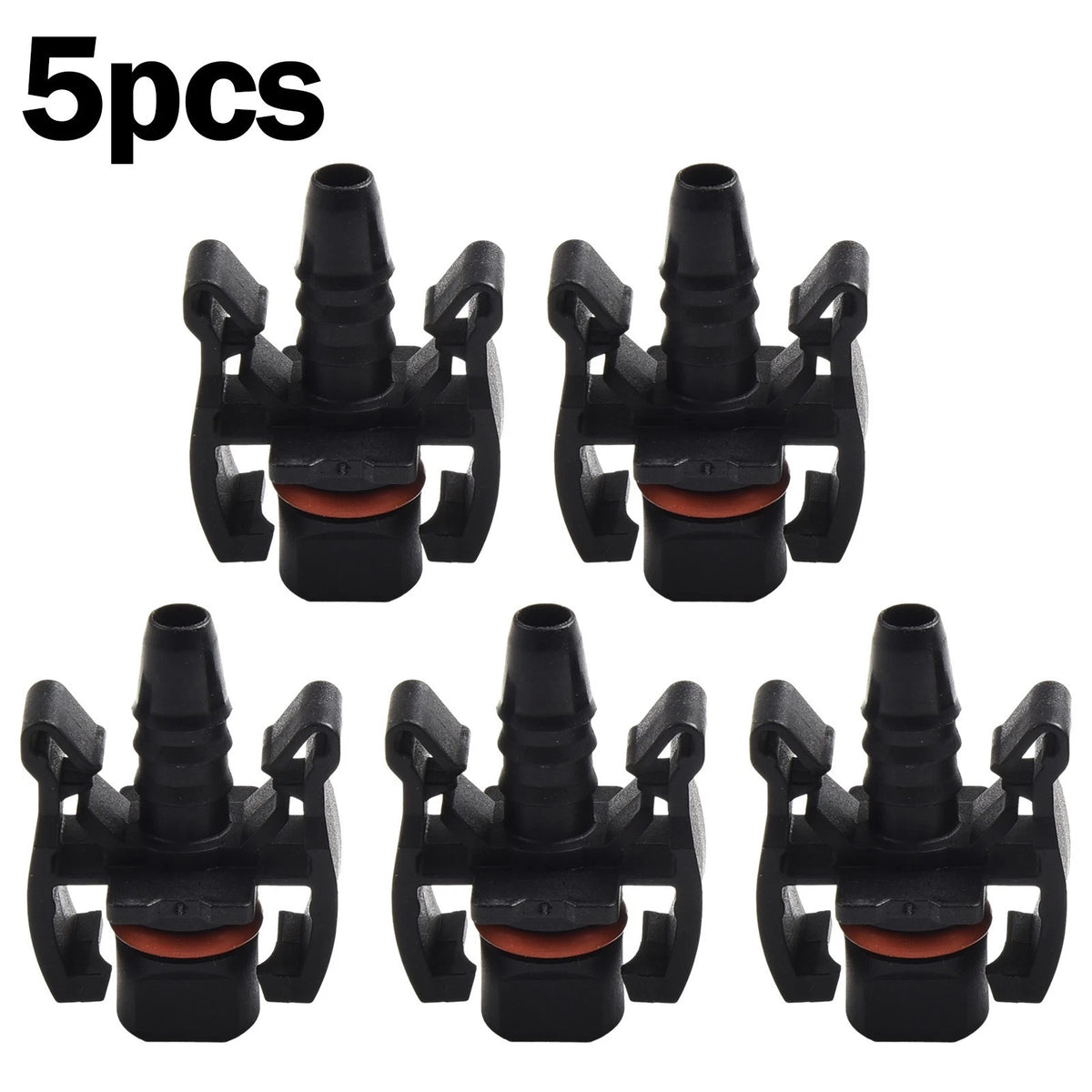 5Pcs Black ABS Straight Connectors for Cars (No Specific Model)